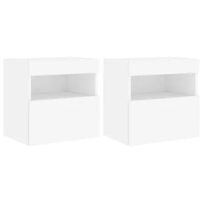 Zdjęcie produktu dla vidaXL TV szafki ścienne z oświetleniem LED 2 szt. Biały 40x30x40 cm