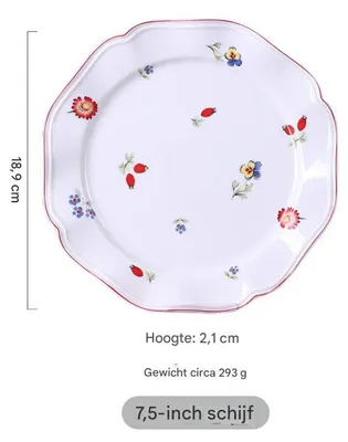 Produktbild von Gebaksbordjes 2 Stuck, Weiße Porzellan Teller 21 Cm, Für Frühstück Dessert Salat
