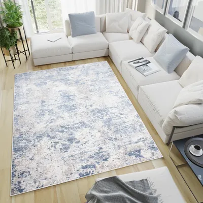 Produktbild von Tapiso Teppich SKY Modern Creme Blau Wohnzimmer  300 x 400 cm