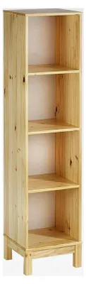 Produktbild von Standregal Bücherregal Büroregal Badregal aus Kiefernholz mit 4 Fächern, natur