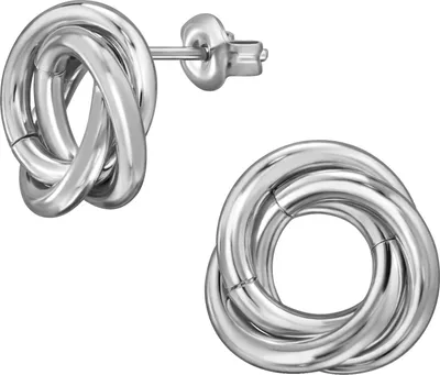 Image de Boucles d'oreilles à vis en acier inoxydable argenté, taille unique, Maxte