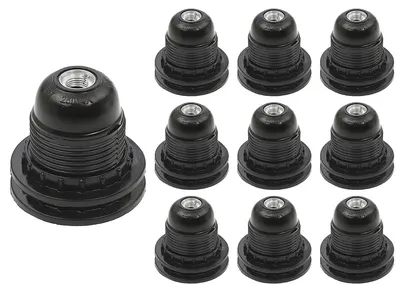 Productafbeelding van VITO Lamphouder E27 - Zwart - Lamphouder - E27 fitting - 10 stuks