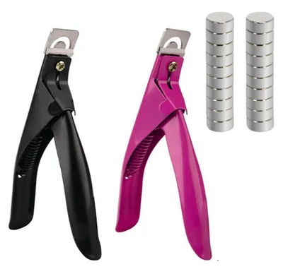 Zdjęcie produktu dla Zestaw do manicure hybrydowego Nagelknipser, 2 sztuki, obcinaczki do sztucznych paznokci (akrylowych), ze stali nierdzewnej, z 20 magnesami