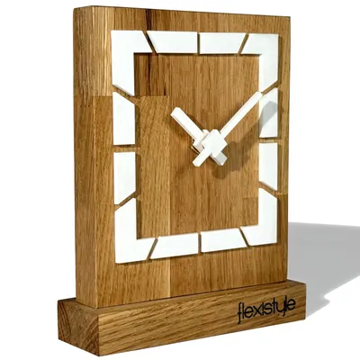 Produktbild von Modern standuhr tischuhr klein aus Holz Eiche Wohnzimmer Badezimmer Uhr Holz tischuhren holzuhr Tisch Uhr tischuhr modern standuhr Clock