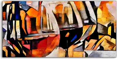 Produktbild von Coloray Acrylbild 100x50  Wandbild Acrylbilder Kunst Weinthemen im Stil des Kubismus