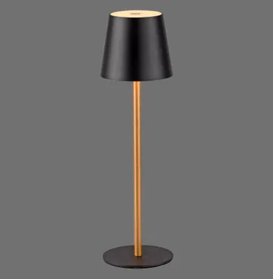 Produktbild von JUST LIGHT EURIA LED AKKU-Tischleuchte Warmweiss Dimmbar 2,5W schwarz/messing IP54 19250-68