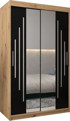 Produktbild von Kleiderschrank, Schiebetürenschrank Schlafzimmer, Schrank mit Spiegel YORK 1 120 cm
