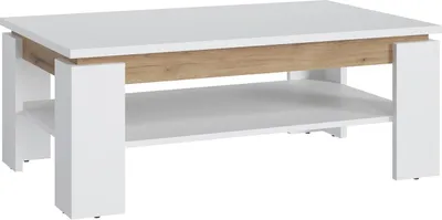 Produktbild von Couchtisch - 110 x 67 cm - Alpinweiß - Evoke Eiche Nachbildung - mit Ablage