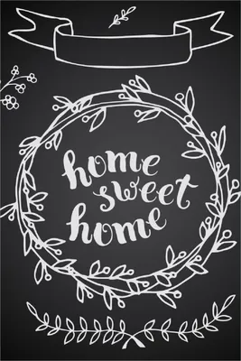 Produktbild von Wallario Poster - Home sweet Home  Weiß auf Schwarz, Kunstdruck Größe: 100 x 150 cm