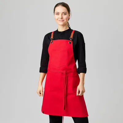 Produktbild von Latzschürze B 70 x L 80 cm rot : rot : 100% Baumwolle