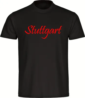 Produktbild von multifanshop Kinder T-Shirt - Stuttgart - Schriftzug, schwarz, Größe 152