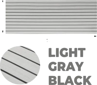 Image de Tapis de bateau, mousse EVA antidérapante, installation facile, gris noir 2400x600