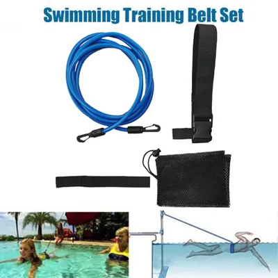 Produktbild von Schwimmtrainingsgurte Schwimm-Bungee-Seile Widerstandsbänder Schwimm-Halteleinen Schwimmgurte für stationäres Schwimmen
