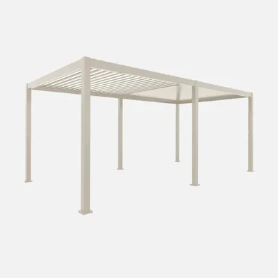 Produktbild von sweeek - Bioklimatische Pergola mit Lamellendach Triomphe 3x6m - Beige