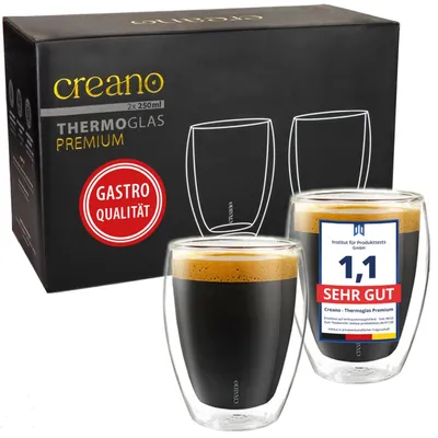 Produktbild von Creano doppelwandige Premium Gläser in Gastro Qualität, 2er-Set, 250ml