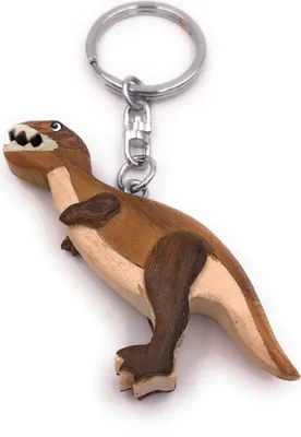 Immagine prodotto di Onwomania portachiavi in legno dinosauro dinosauro in piedi landlubber storia preistorica ciondolo fascino