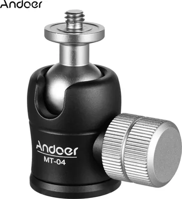 Produktbild von Andoer MT-04 Mini-Kugelkopf 360-Grad-Panorama-Kugelkopf mit Standard-1/4-Schraube zur Montage von DSLR-Kameras Lichtstativ Einbeinstativ Professionelles Fotozubehoer