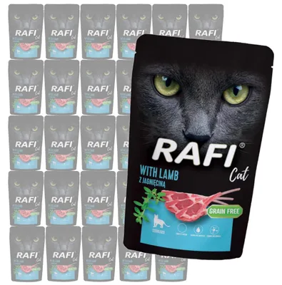 Produktbild von Rafi Cat Adult mit Lammfleisch 30x100g Getreidefreies Nassfutter für kastrierte Katzen