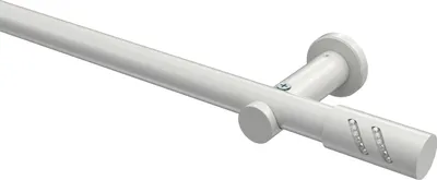 Produktbild von Interdeco Gardinenstange / Vorhangstange Weiß, Typ Platon Zoena (Glitzerzylinder) ohne Ringe, 20 mm Ø 1-läufig, 320 cm