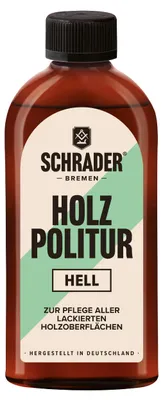Produktbild von SCHRADER Holz Politur hell - zum Auffrischen und Restaurieren von lackierten Holzmöbeln - 250ml - Germany