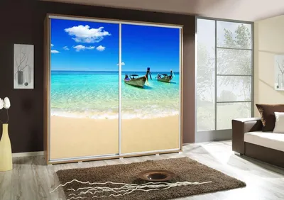 Productafbeelding van Kledingkast GILES: Schuifdeurkledingkast met grafische prints, 205x215 cm