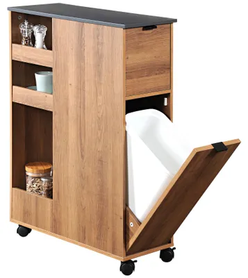 Obrázek produktu pro Kuchyňský vozík s košem na odpadky, rustikální, KESPER