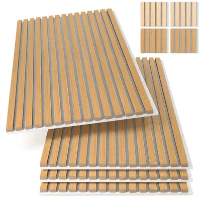 Produktbild von ISOISL Akustikpaneele Wandpaneele 120x60 cm Eiche, grauer Filz, MDF, UV, 4 Stück
