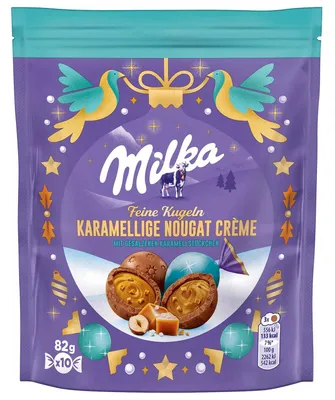 Produktbild von Milka Feine Kugeln Karamellige Nougat-Crème 82g