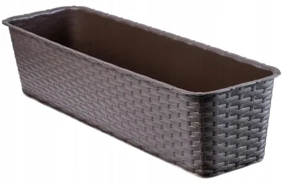 Obrázok produktu pre Kvetináč na balkón – Visací kvetináč 60 cm – Plast – Vhodný na kvety a izbové rastliny – Moderný dizajn – Hnedý
