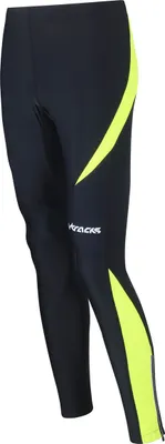 Produktbild von Airtracks Herren Winter Laufhose Lang Pro XL - schwarz-neon / Thermo Lauftights für die kalte Jahreszeit Herbst-Winter