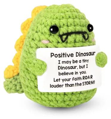 Handgehäkelter Dinosaurier – positives Geschenk, grün, 1 Stück