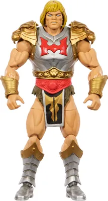 A full-body studio shot of a He-Man action figure.