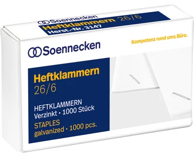 Produktbild von Heftklammern 3147 26/6 verzinkt 1000 Stück Packung mit 100 Stück