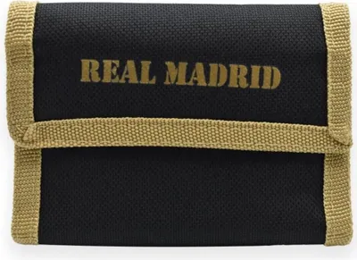 Produktbild von Real Madrid Geldbörse Schwarz-Gold – Klettverschluss Portemonnaie für Kinder & Fans