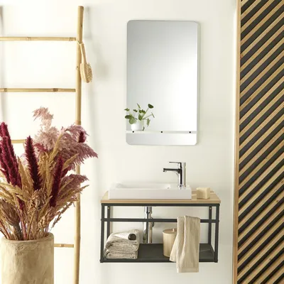 Immagine prodotto di Set lavabo grande WILO con rubinetto e specchio da 60 cm