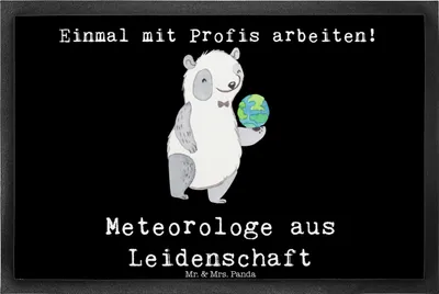 Produktbild von Mr. & Mrs. Panda fußmatte Meteorologe Leidenschaft 40 x 60 cm - Schwarz - Geschenk, Schmutzmatte, teppichmatte, Fußabtreter, Schmutzfangmatte, Türmatte