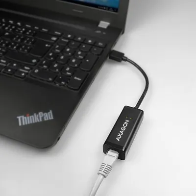 Produktbild von Axagon ADE-SR USB-A Gigabit Ethernet Adapter, Kabelgebunden, USB, Ethernet, 1000 Mbit/s, Schwarz