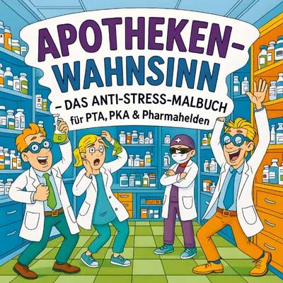 Produktbild von Apothekenwahnsinn - Das Anti-Stress Malbuch