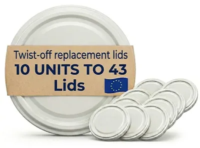 Twist-Off Deckel TO43 43 mm Weiß, 10 Stück für 30–53 ml Gläser