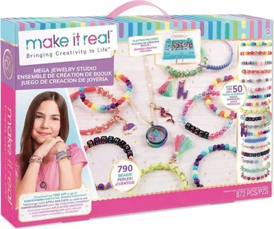 Obrázek produktu pro Make it Real Mega Jewellery Studio, Sada na výrobu šperků pro děti, 8 rok/roky, Plast, Vícebarevný, 872 kusů