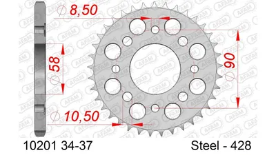 Produktbild von AFAM Standard Stahlritzel hinten 10201 - 428