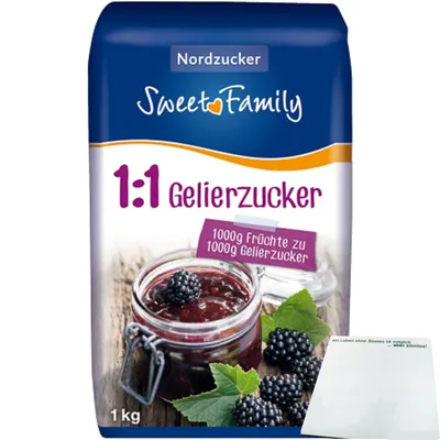 Produktbild von Sweet Family Gelierzucker 1:1 (1kg Packung) + usy Block