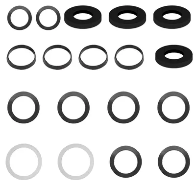 Sifon-Dichtungsset, 18-teilig, für 40 mm Abflussrohr, PVC/Silikon/NBR