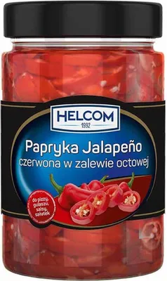 Image de Helcom Piments jalapeños rouges au vinaigre 327 ml