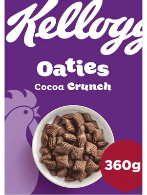 Immagine prodotto di Kellogg's Oaties Cocoa Crunch Cereali da colazione 360g - Fiocchi d'avena croccanti al gusto di cacao