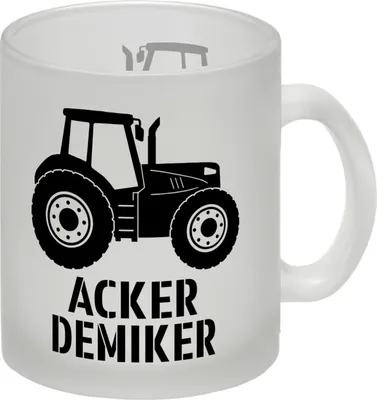 Produktbild von Traktor Glas Tasse mit Spruch Ackerdemiker