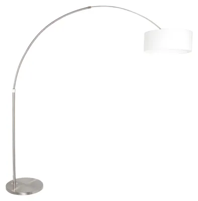 Image de Lampadaire - acier - Sparkled Light - lin métal textile - Ø 45cm - E27 - 9903ST - Steinhauer