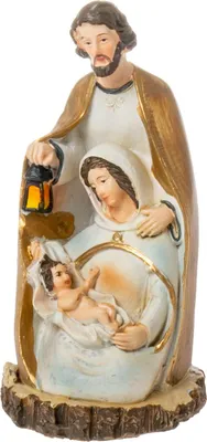 Image de Crèche de Noël Sainte Famille 12,5 cm.