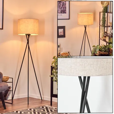 Produktbild von Schiavonea Stehlampe aus Metall/Stoff in Schwarz/Beige