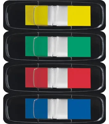 Produktbild von SIGEL HN495 Haftmarker / Z-Marker, Folie, Color-Tip, gelb, grün, rot, blau, 43x12 mm, 144 Streifen